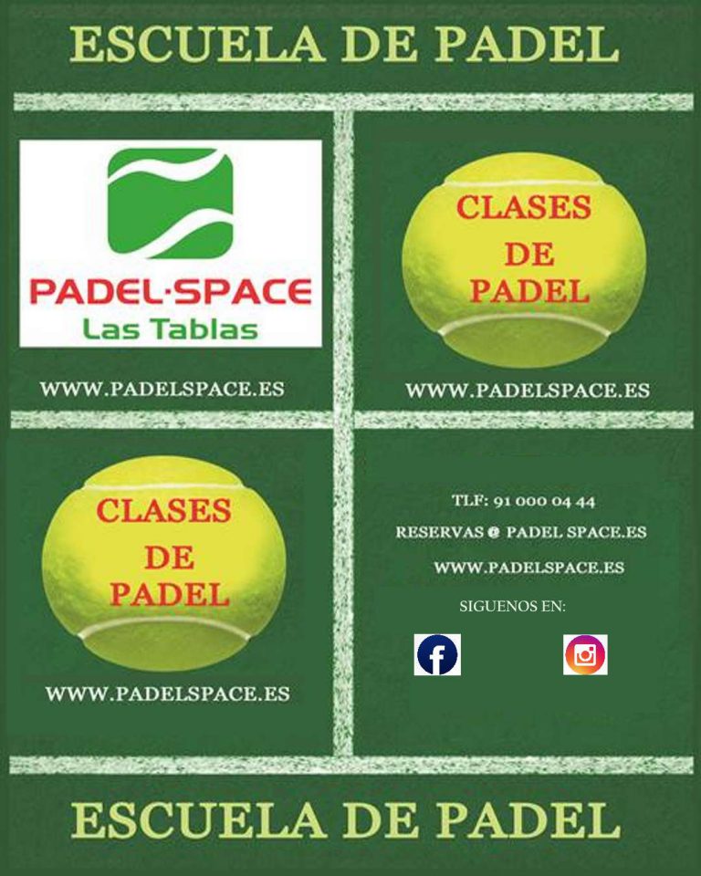 Flyer de publicidad para publicitar las clases de Padel.